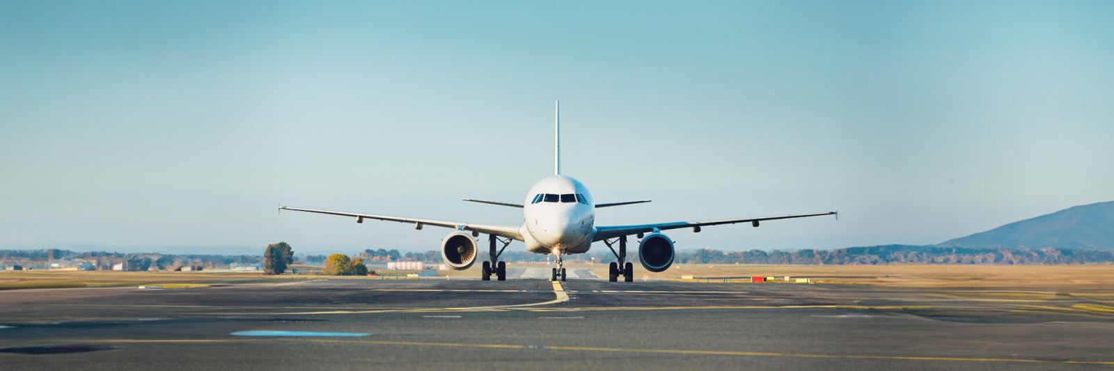 Airplane taxiing to the runway.