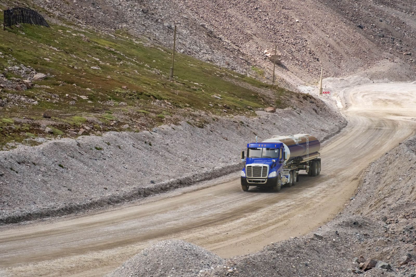 Diesel truck driving off road