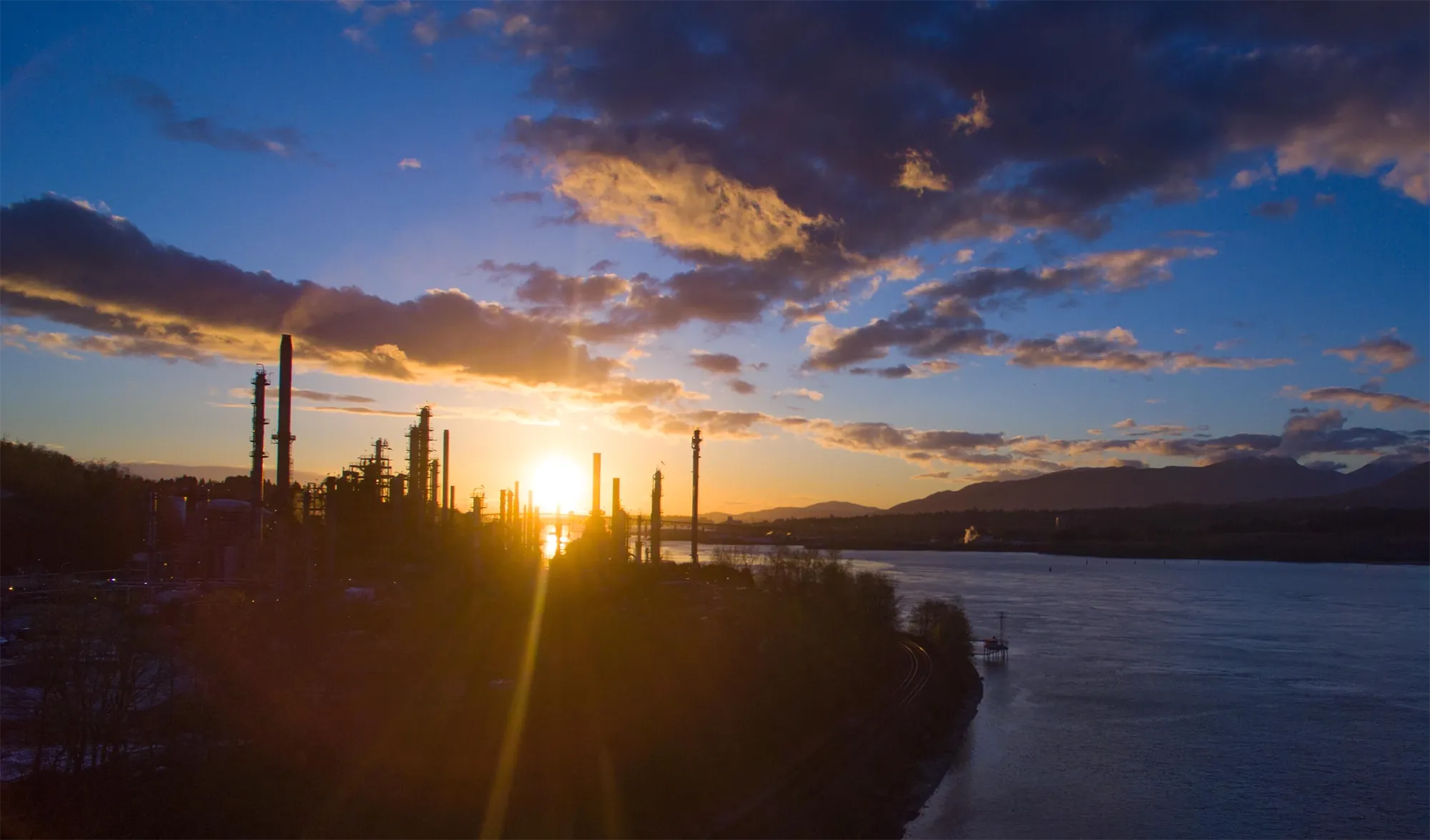 Burnaby refinery at a distance
