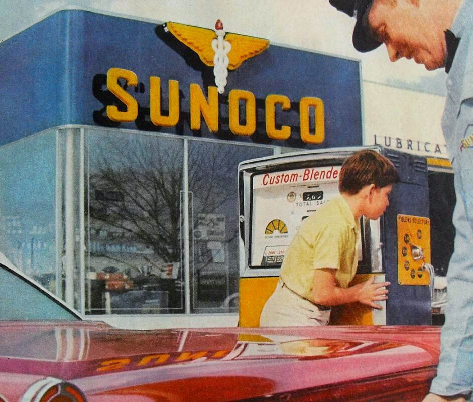 Vintage photo of Sunoco gas station