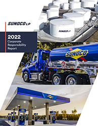Sunoco terminal and tanker truck on Corporate Responsibility Report cover