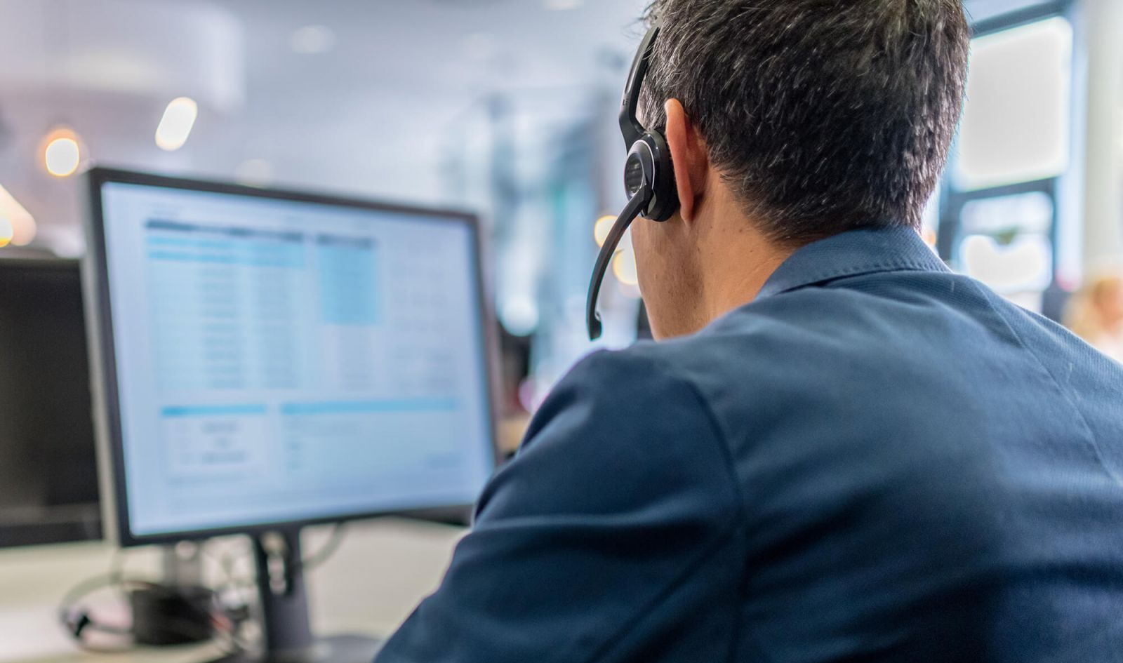 Close-up of customer service representative